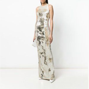 Galvan Salar Column Sequin Dress - open back